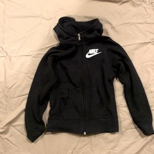 Black Nike zip up Hoodie Youth Mediim